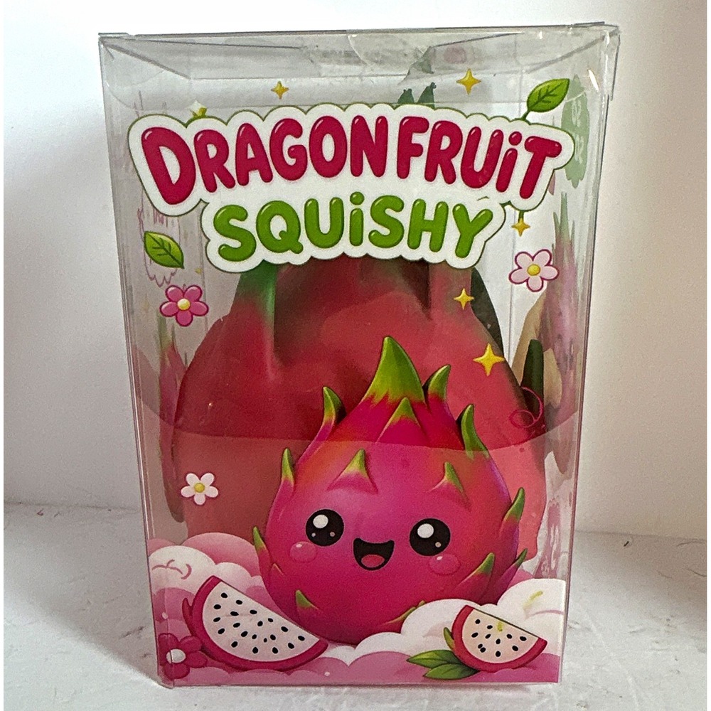 S.Q. Dragonfruit Squishy Super Squishy Squeeze Toy, Pink/Green, Ages 3+, SQ-366